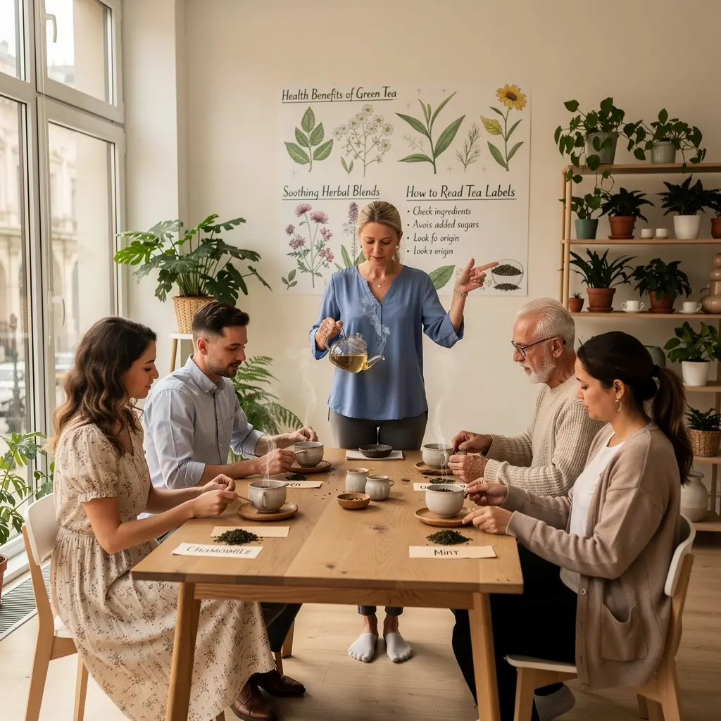 Nyugtató tea fajták bemutatása, csésze gőzölgő itallal.